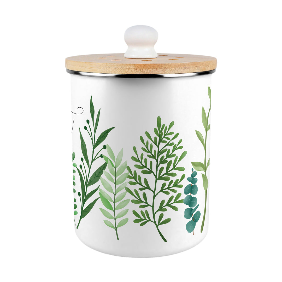 Purely Home Green Foliage Toller Compost Caddy
