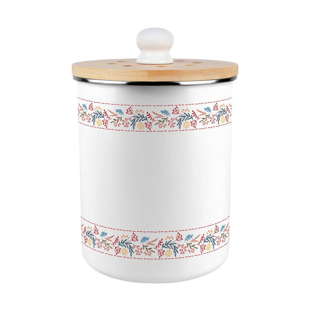 Purely Home Floral Embroidery Toller Compost Caddy