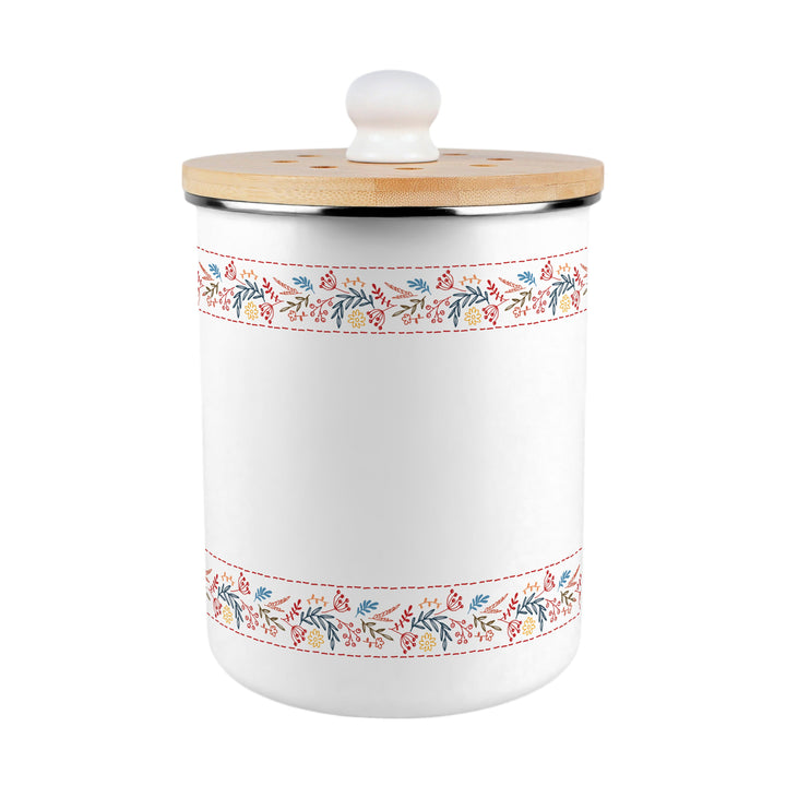 Purely Home Floral Embroidery Toller Compost Caddy