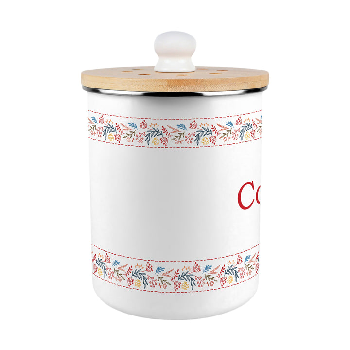 Purely Home Floral Embroidery Toller Compost Caddy