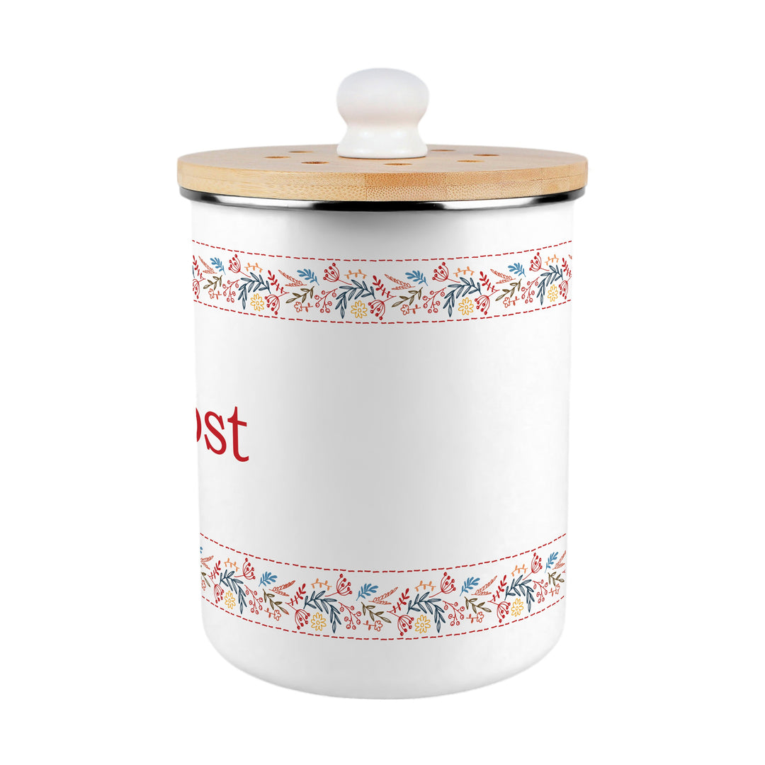 Purely Home Floral Embroidery Toller Compost Caddy