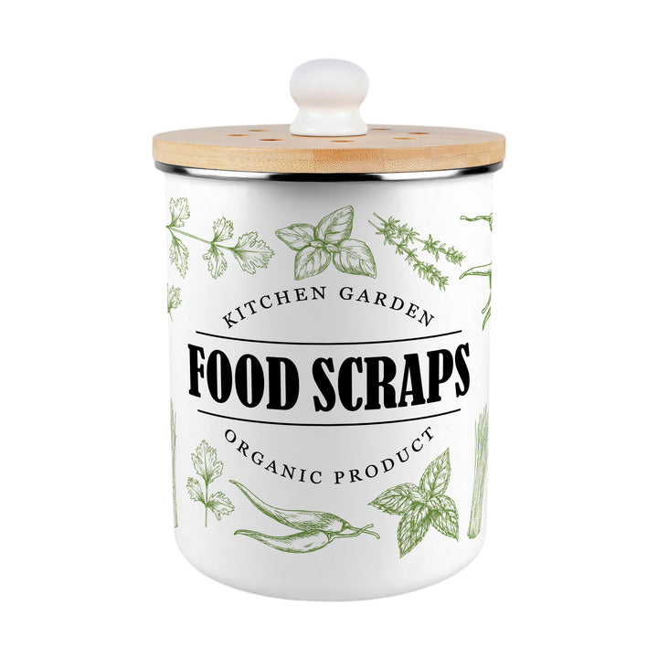 Purely Home Green Herbs Toller Compost Caddy