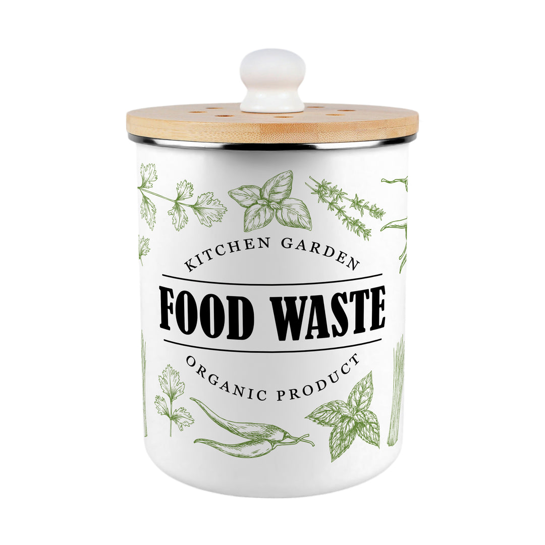 Purely Home Green Herbs Toller Compost Caddy