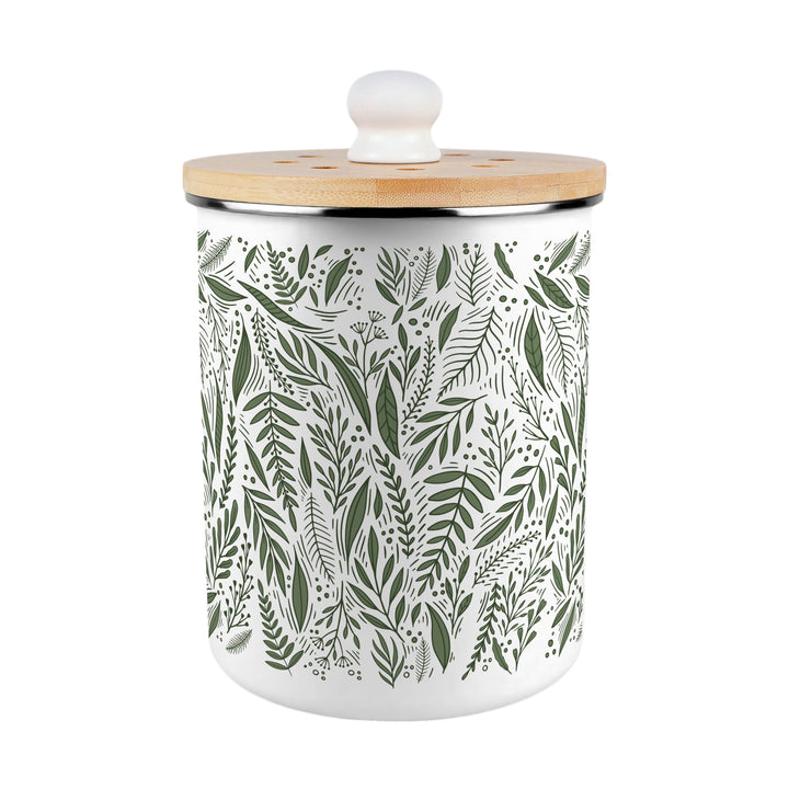 Purely Home Green Leaves Toller Compost Caddy