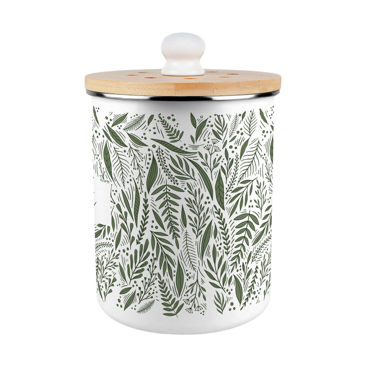 Purely Home Green Leaves Toller Compost Caddy