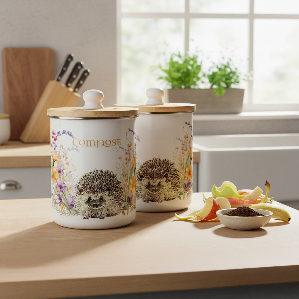Purely Home Harriet Hedgehog Toller Compost Caddy
