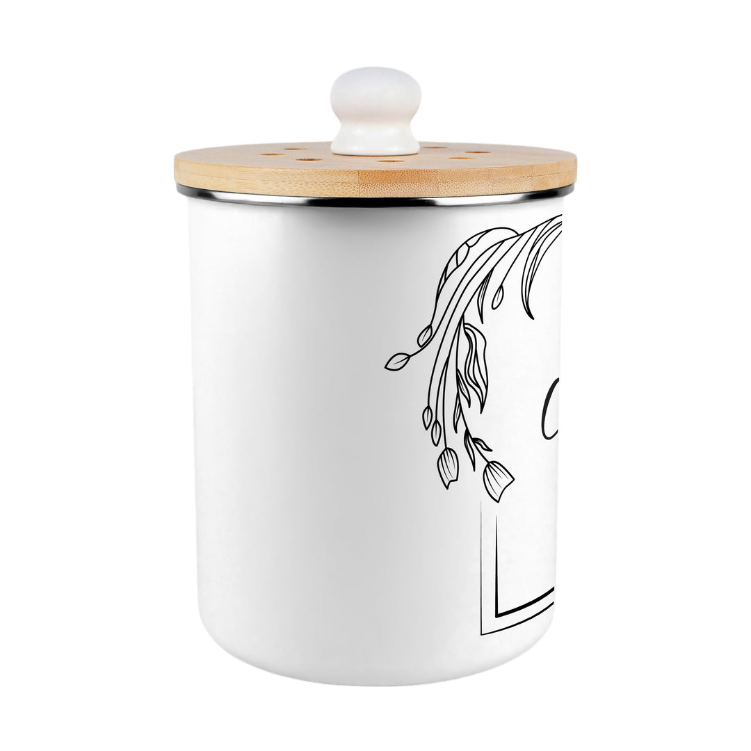Purely Home Minimalist Floral Toller Compost Caddy