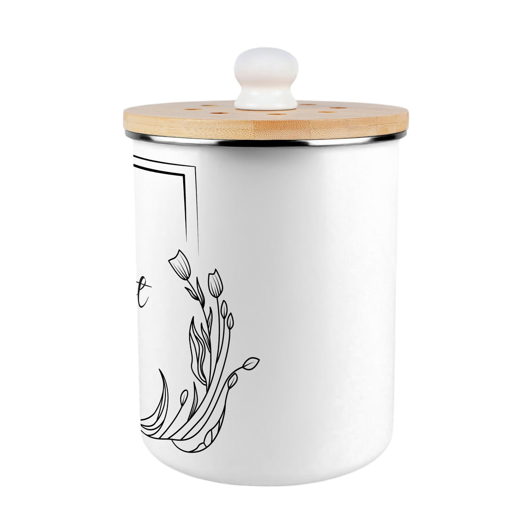 Purely Home Minimalist Floral Toller Compost Caddy
