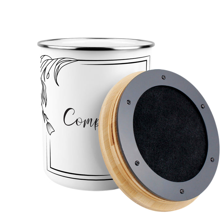 Purely Home Minimalist Floral Toller Compost Caddy
