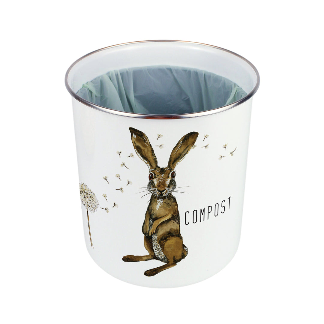 Purely Home Hare & Dandelions Toller Compost Caddy