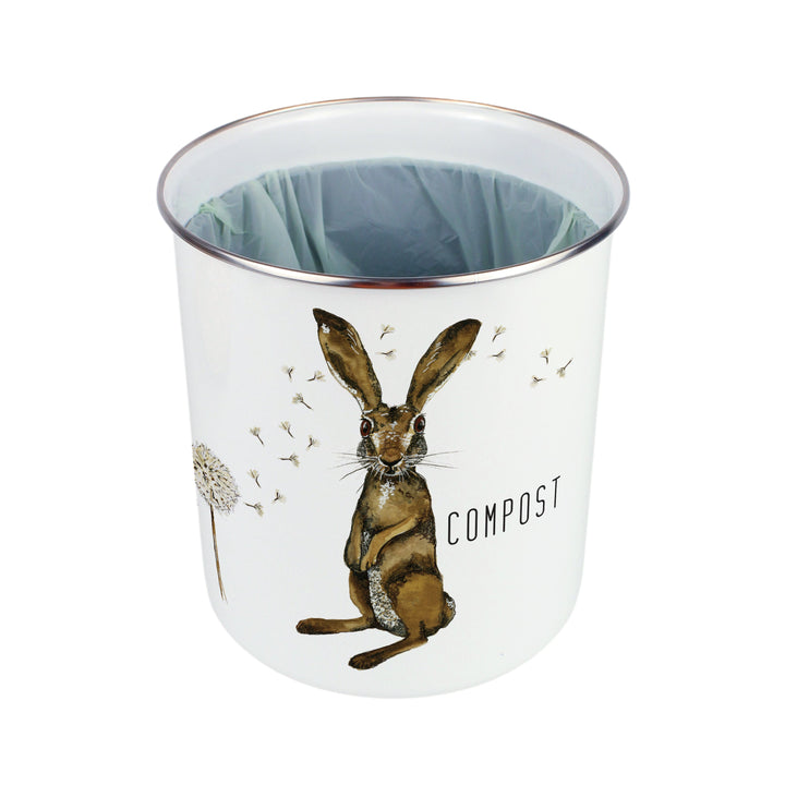 Purely Home Hare & Dandelions Toller Compost Caddy