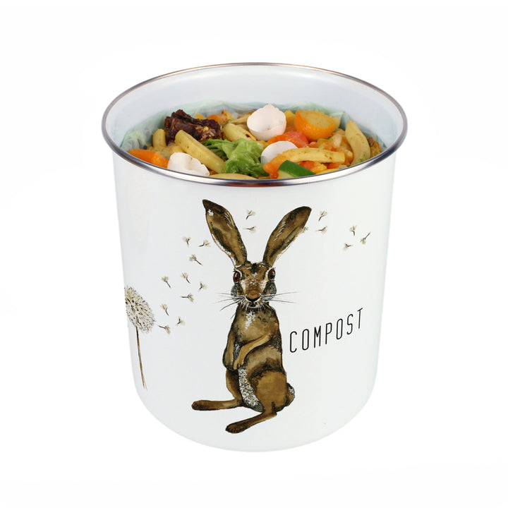 Purely Home Hare & Dandelions Toller Compost Caddy
