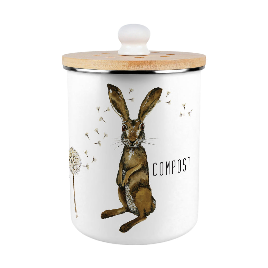 Purely Home Hare & Dandelions Toller Compost Caddy