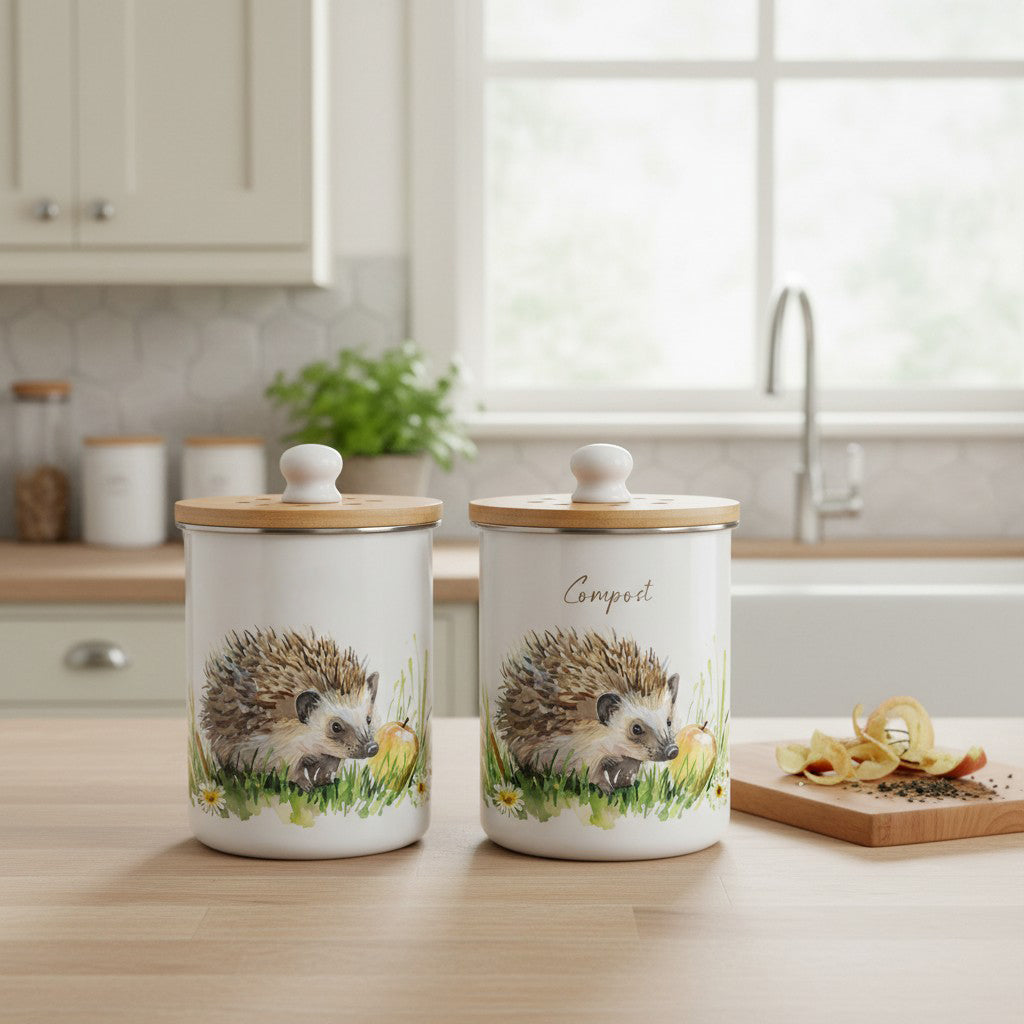 Purely Home Hedgehog & Apple Toller Compost Caddy