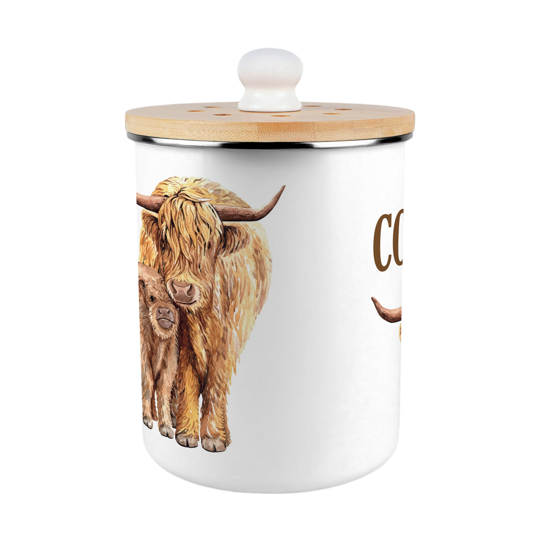 Purely Home Highland Cow Toller Compost Caddy
