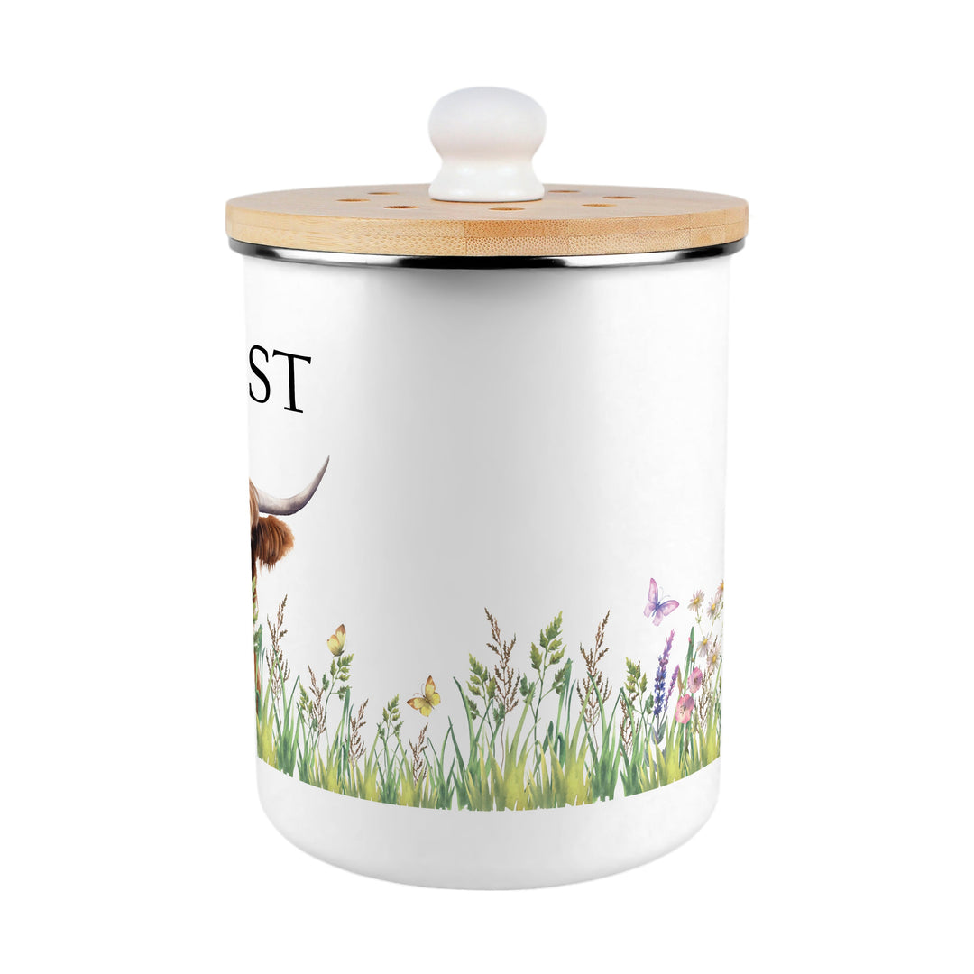 Purely Home Highland Cow & Calf Toller Compost Caddy