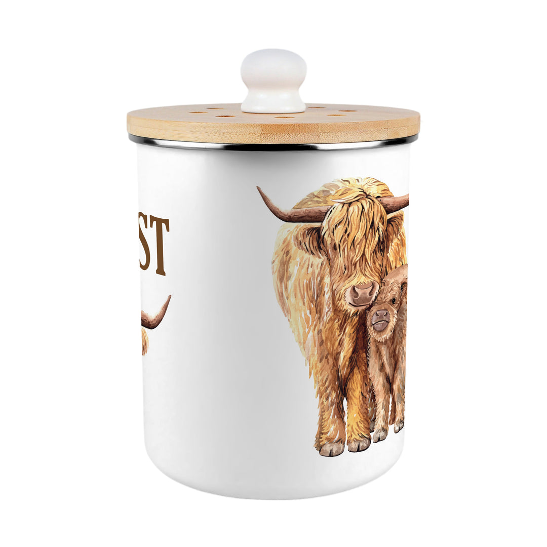 Purely Home Highland Cow Toller Compost Caddy