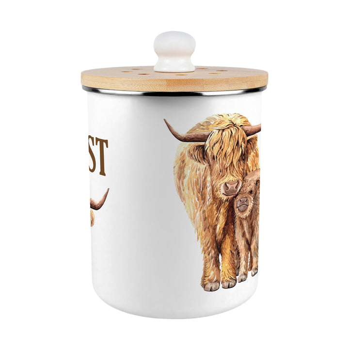 Purely Home Highland Cow Toller Compost Caddy