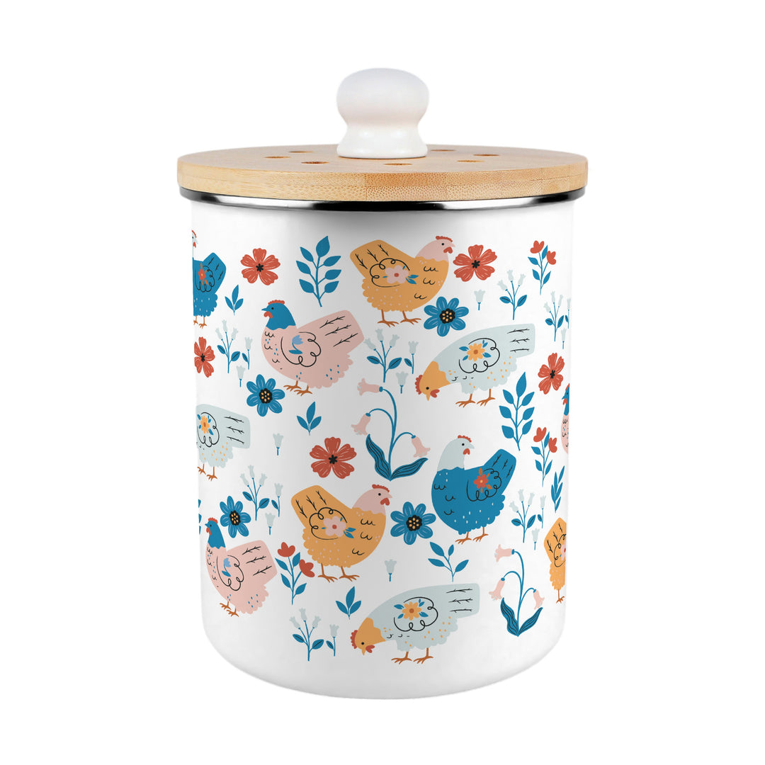 Purely Home Botanical Chickens Toller Compost Caddy