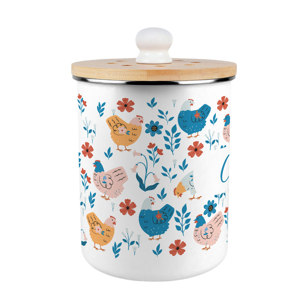 Purely Home Botanical Chickens Toller Compost Caddy