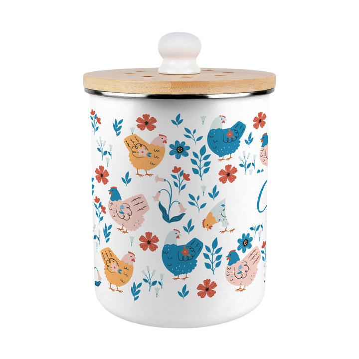 Purely Home Botanical Chickens Toller Compost Caddy