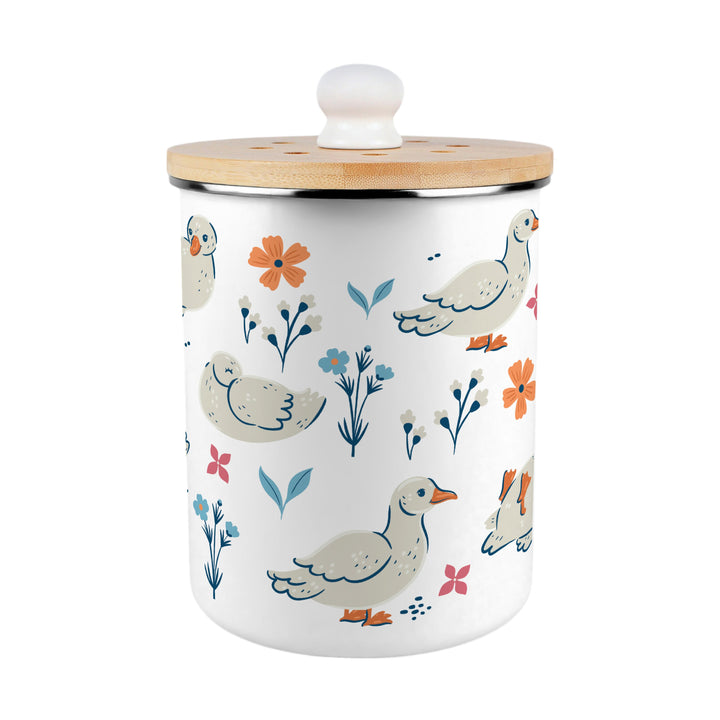 Purely Home Ducks & Flowers Toller Compost Caddy
