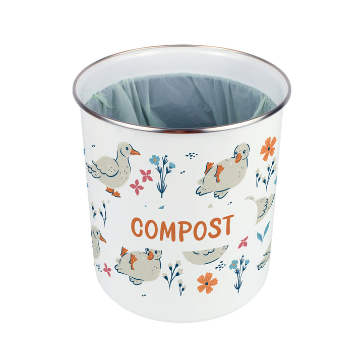 Purely Home Ducks & Flowers Toller Compost Caddy