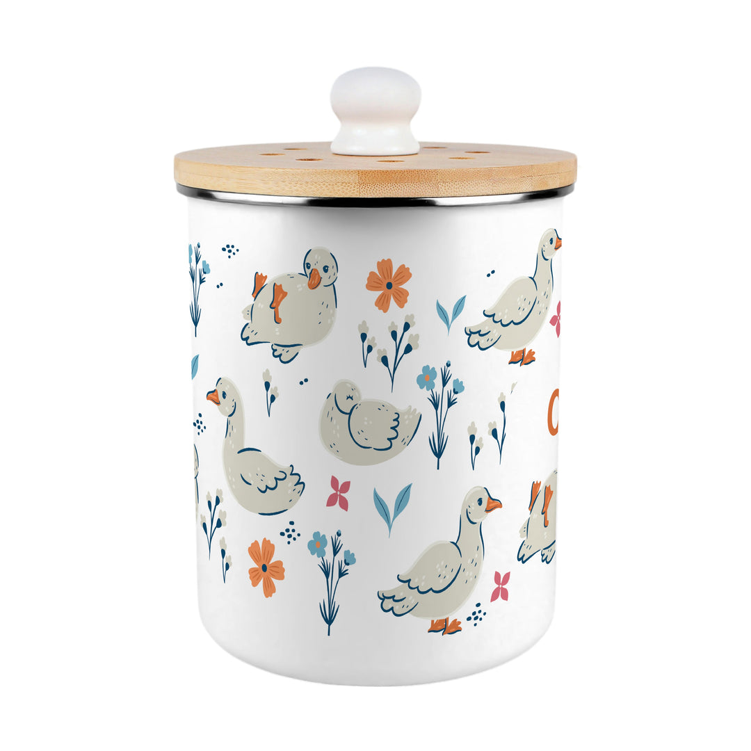 Purely Home Ducks & Flowers Toller Compost Caddy