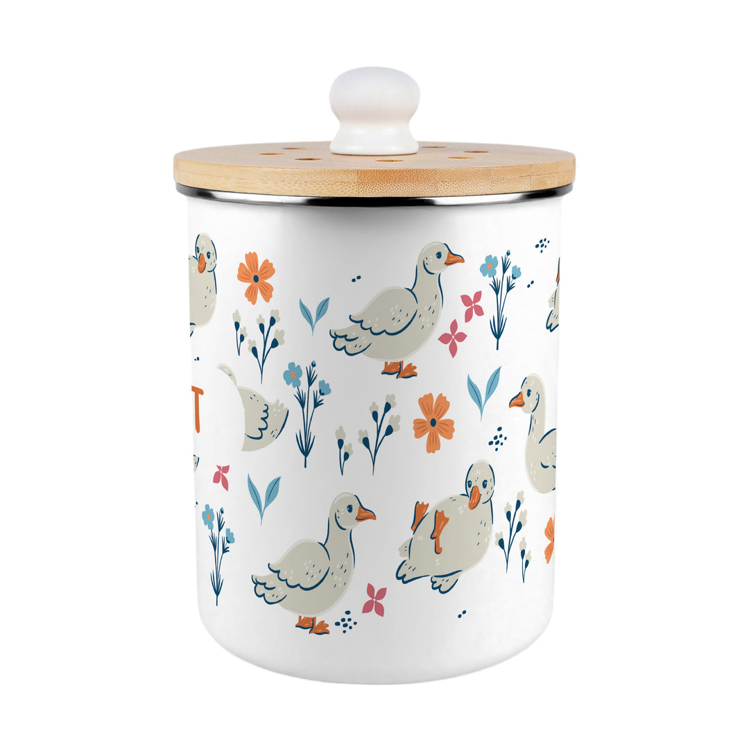 Purely Home Ducks & Flowers Toller Compost Caddy