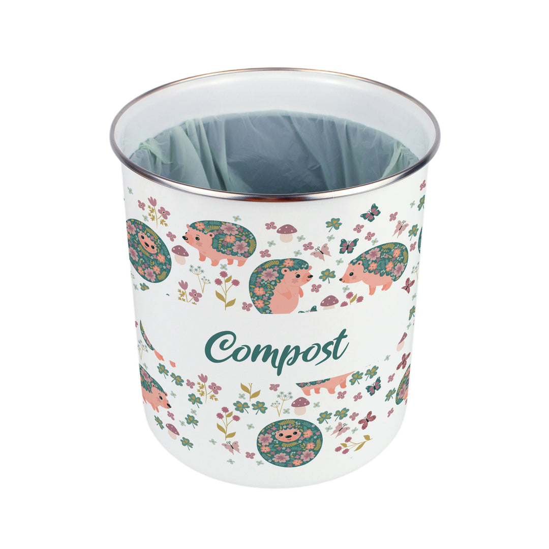 Purely Home Hedgehogs & Flowers Toller Compost Caddy