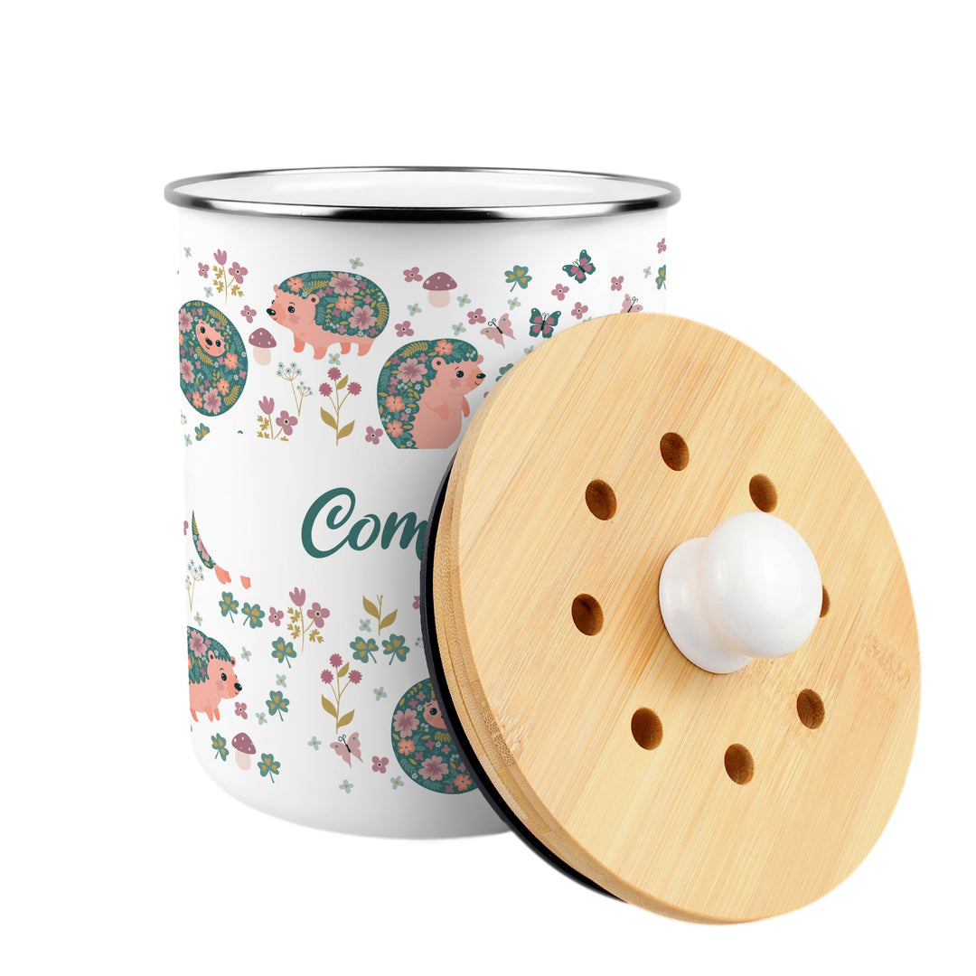Purely Home Hedgehogs & Flowers Toller Compost Caddy