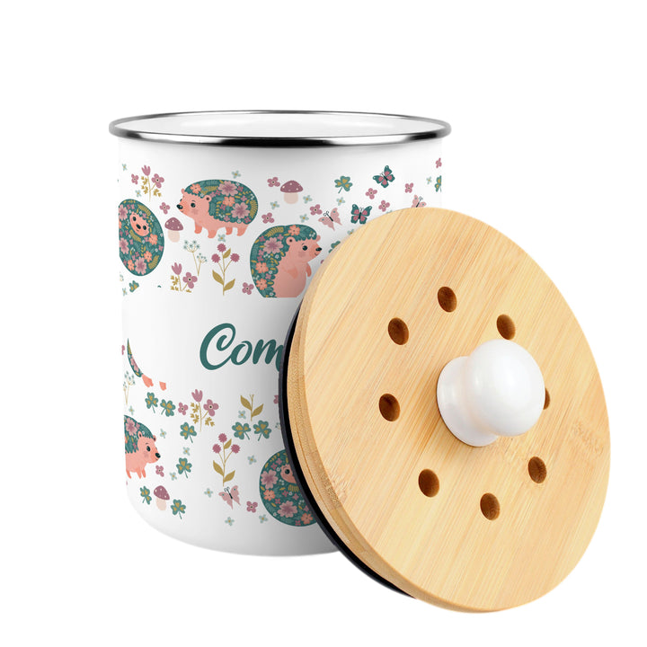 Purely Home Hedgehogs & Flowers Toller Compost Caddy