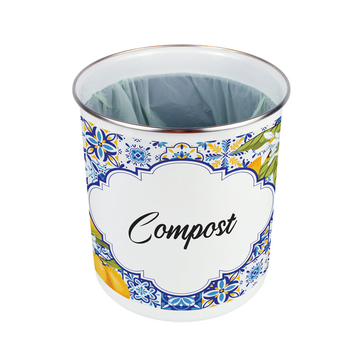 Purely Home Toller Compost Caddy - Amalfi Lemons