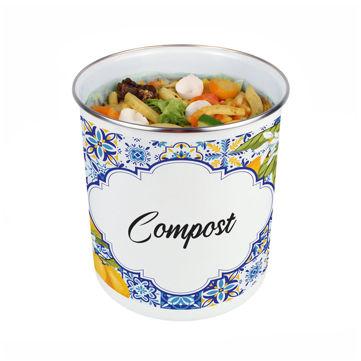 Purely Home Toller Compost Caddy - Amalfi Lemons