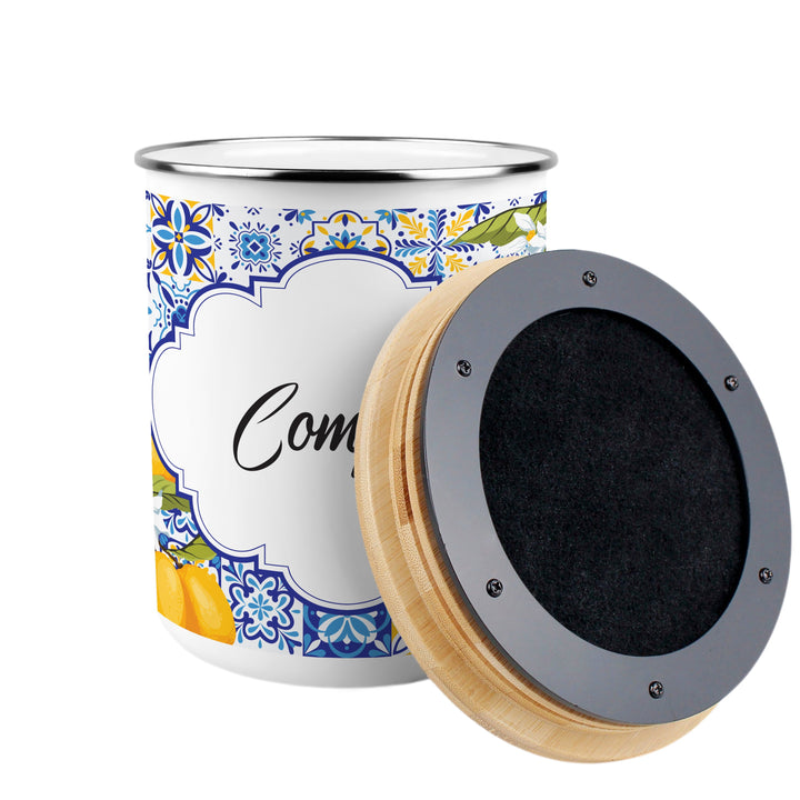 Purely Home Toller Compost Caddy - Amalfi Lemons