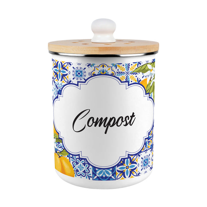 Purely Home Toller Compost Caddy - Amalfi Lemons