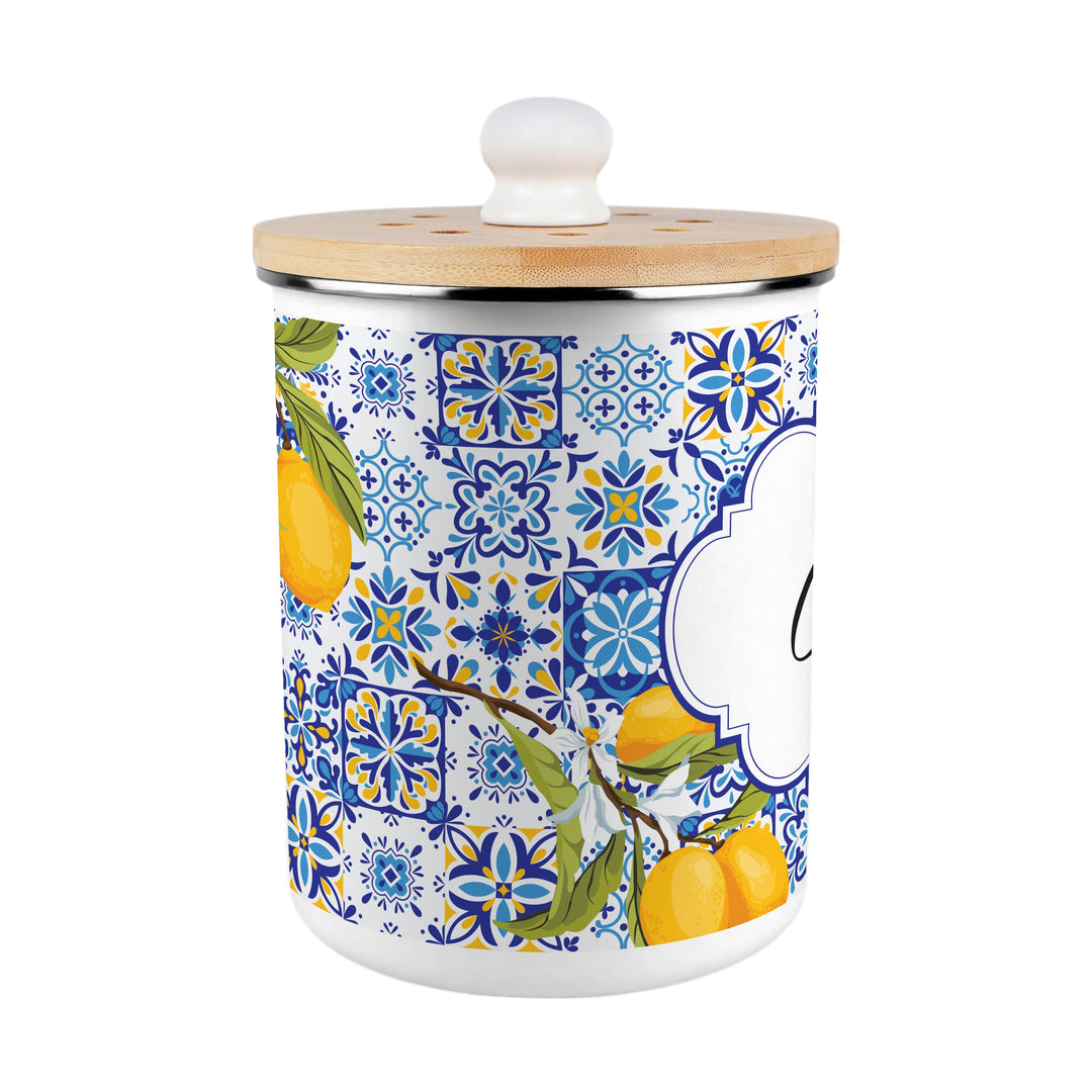 Purely Home Toller Compost Caddy - Amalfi Lemons