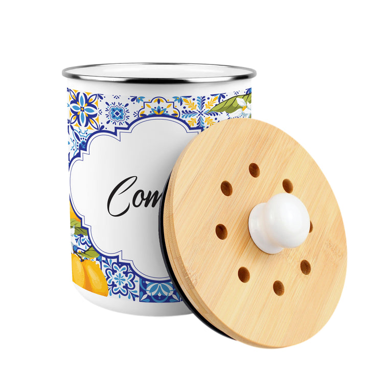 Purely Home Toller Compost Caddy - Amalfi Lemons