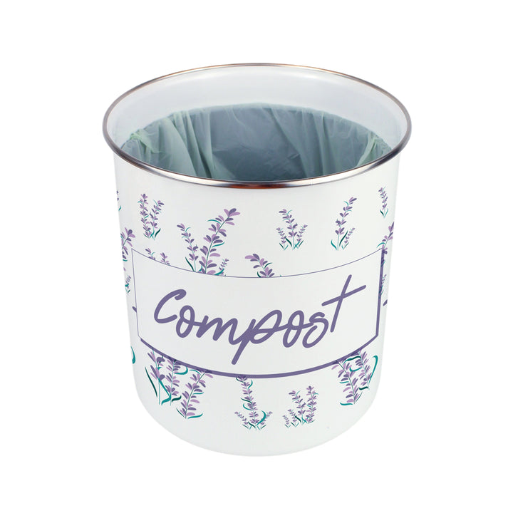Purely Home Lavender Garden Toller Compost Caddy