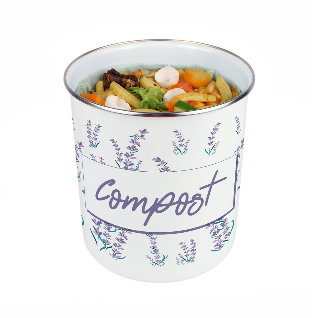 Purely Home Lavender Garden Toller Compost Caddy