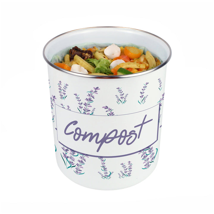 Purely Home Lavender Garden Toller Compost Caddy