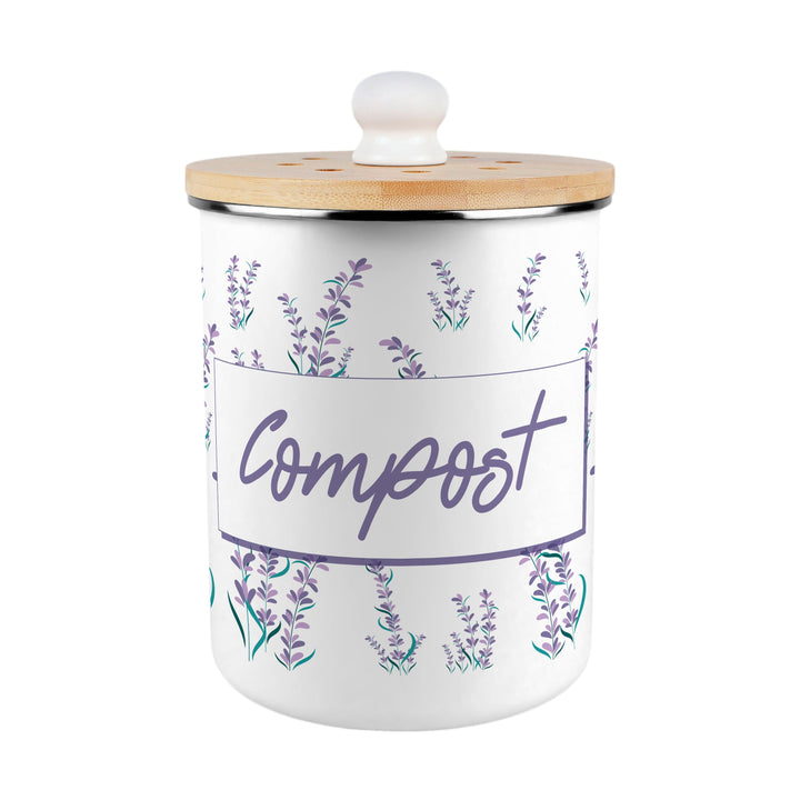 Purely Home Lavender Garden Toller Compost Caddy