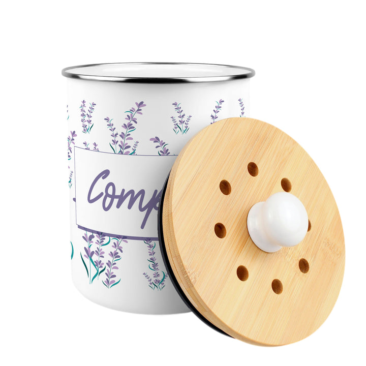 Purely Home Lavender Garden Toller Compost Caddy