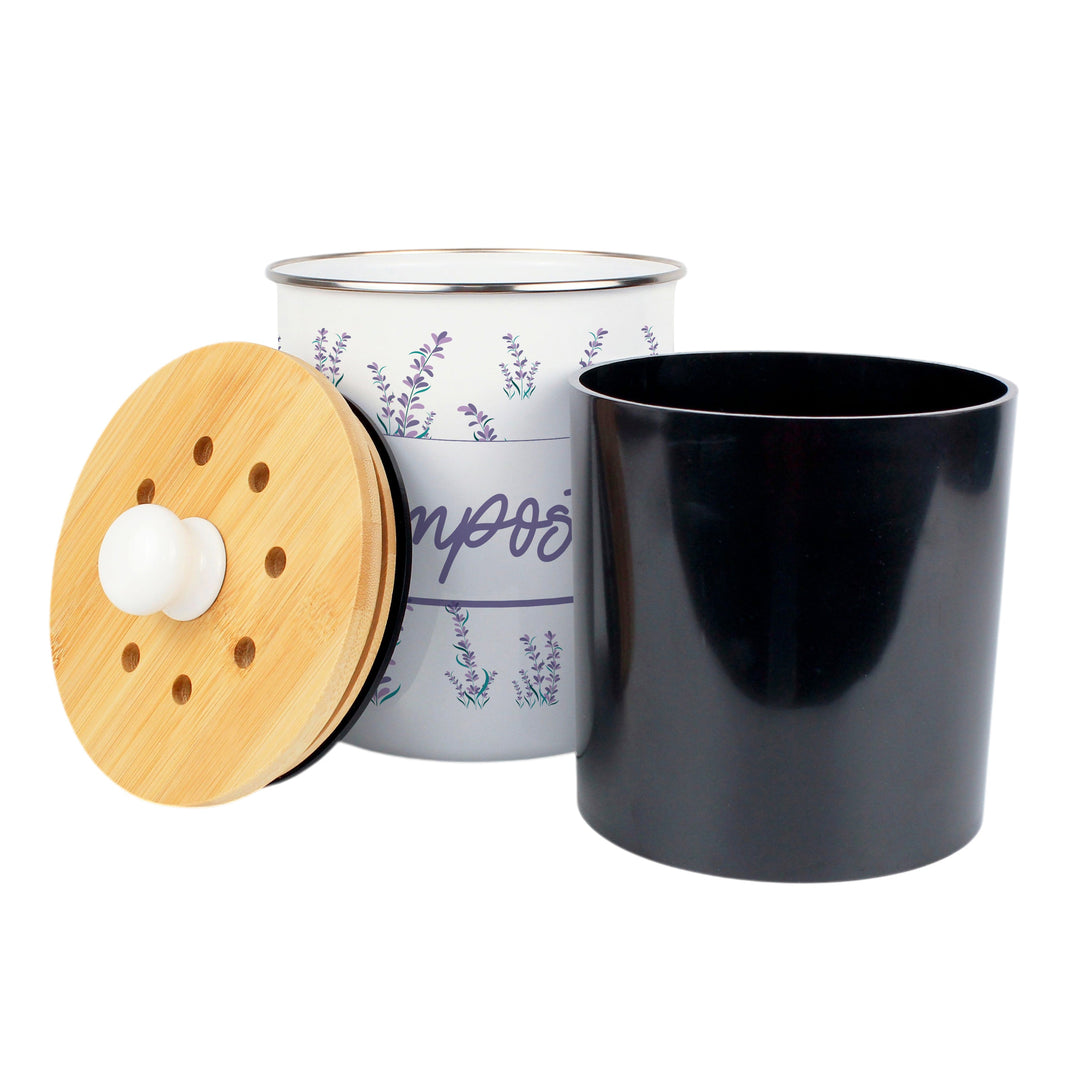 Purely Home Lavender Garden Toller Compost Caddy