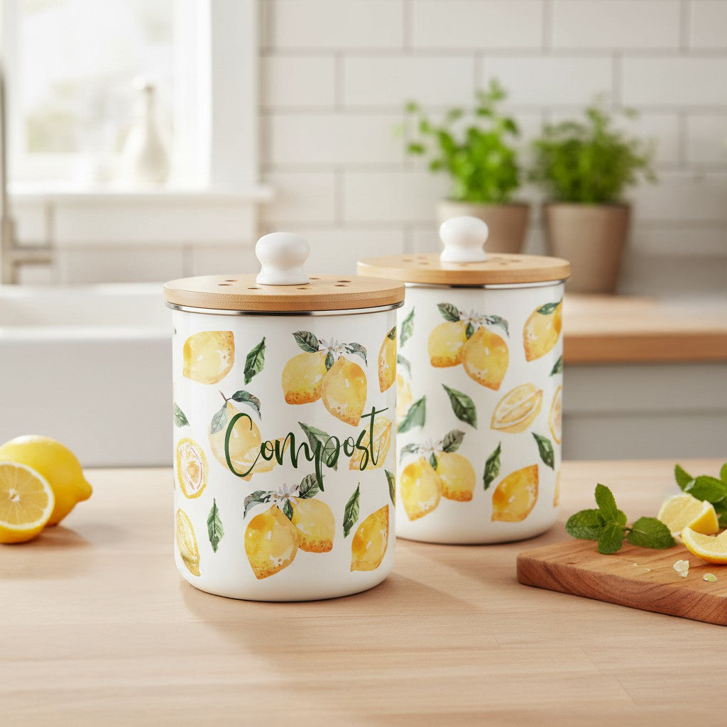 Purely Home Lemons Toller Compost Caddy