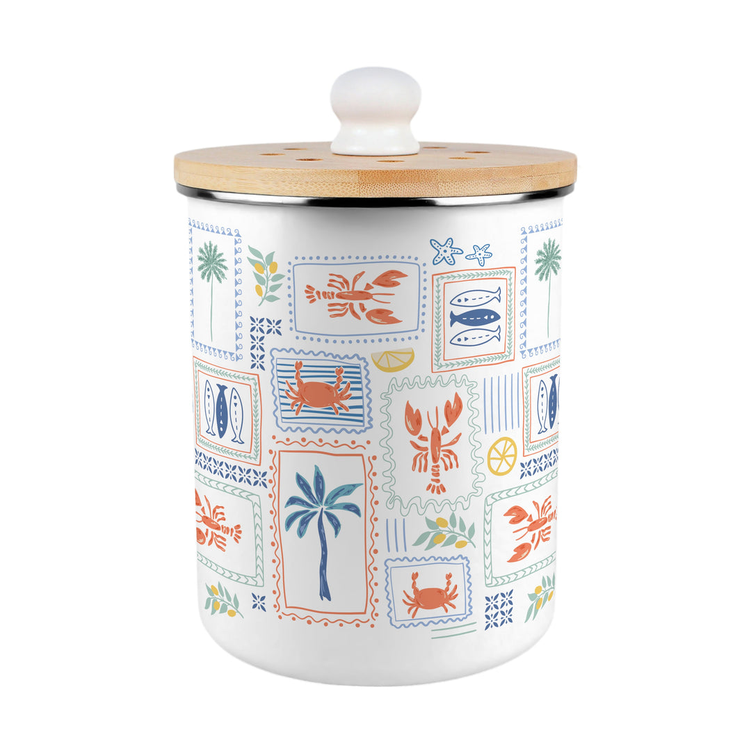 Purely Home Mediterranean Summer Toller Compost Caddy