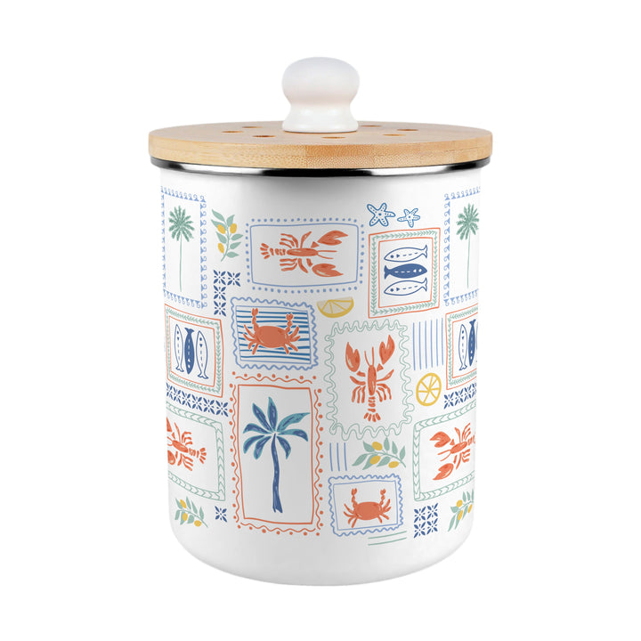 Purely Home Mediterranean Summer Toller Compost Caddy