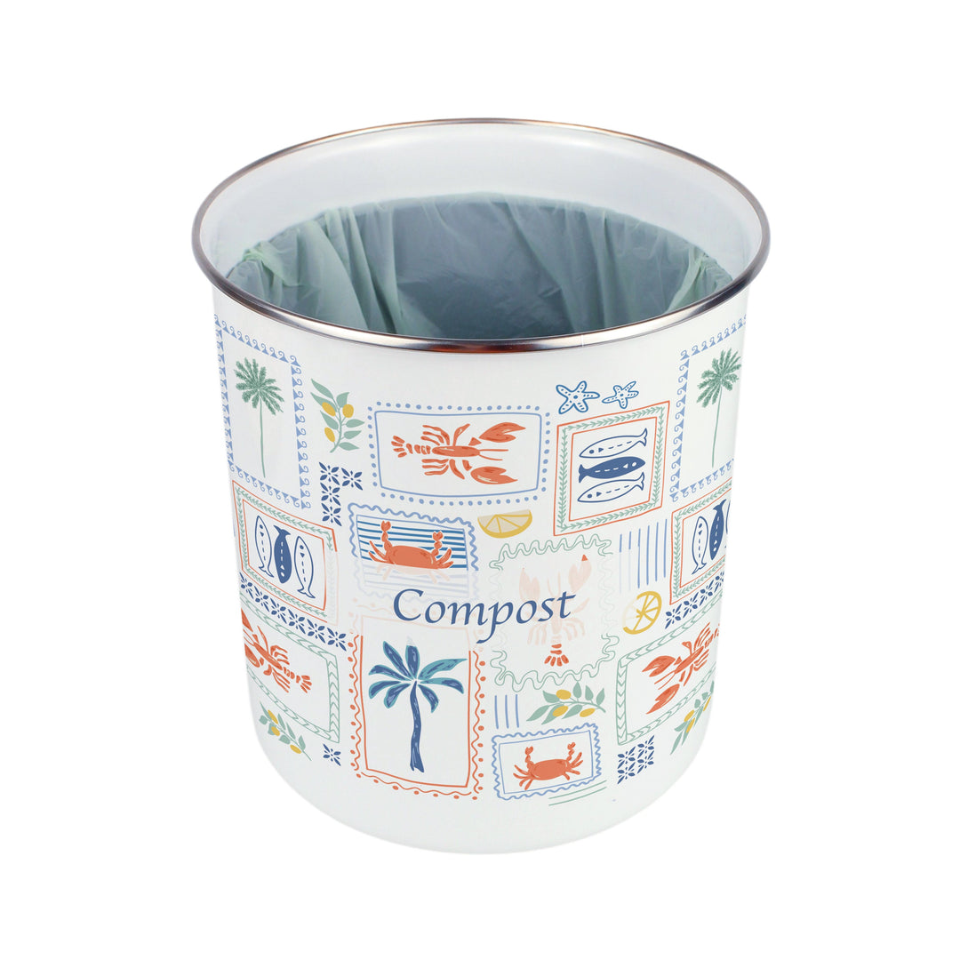 Purely Home Mediterranean Summer Toller Compost Caddy