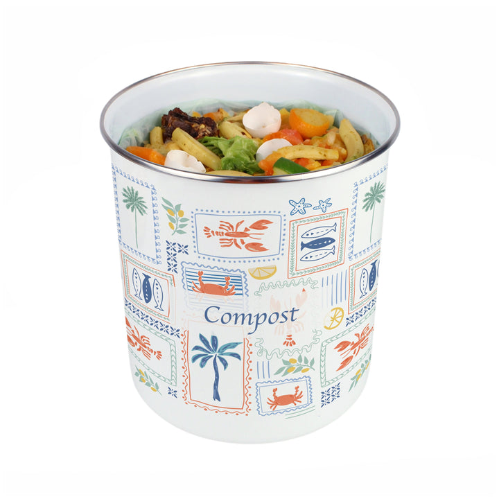 Purely Home Mediterranean Summer Toller Compost Caddy
