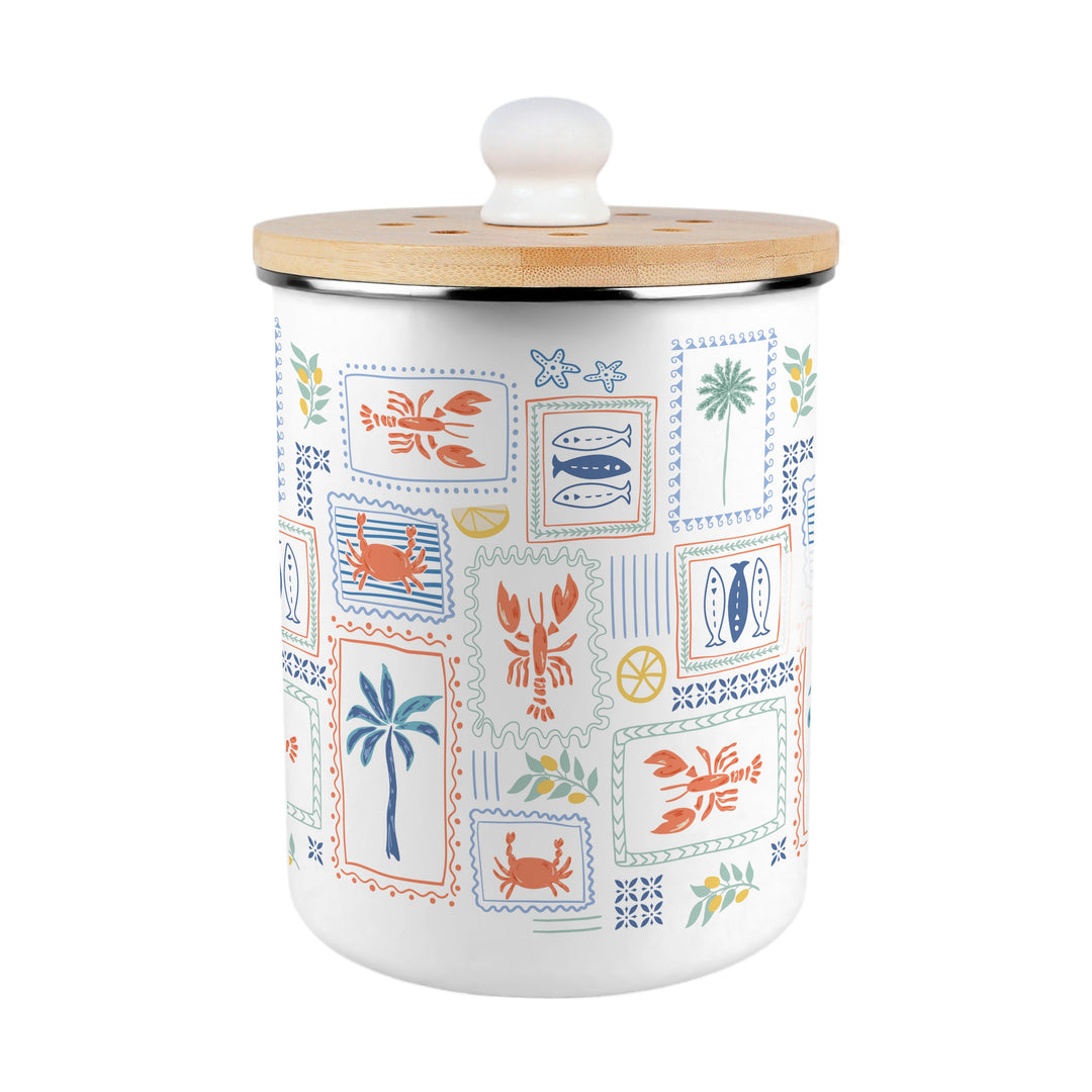 Purely Home Mediterranean Summer Toller Compost Caddy